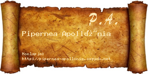Pipernea Apollónia névjegykártya